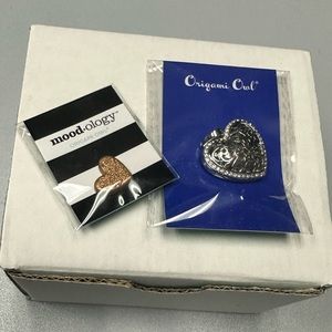 Origami Owl Heart Filigree Pendant with mood disc